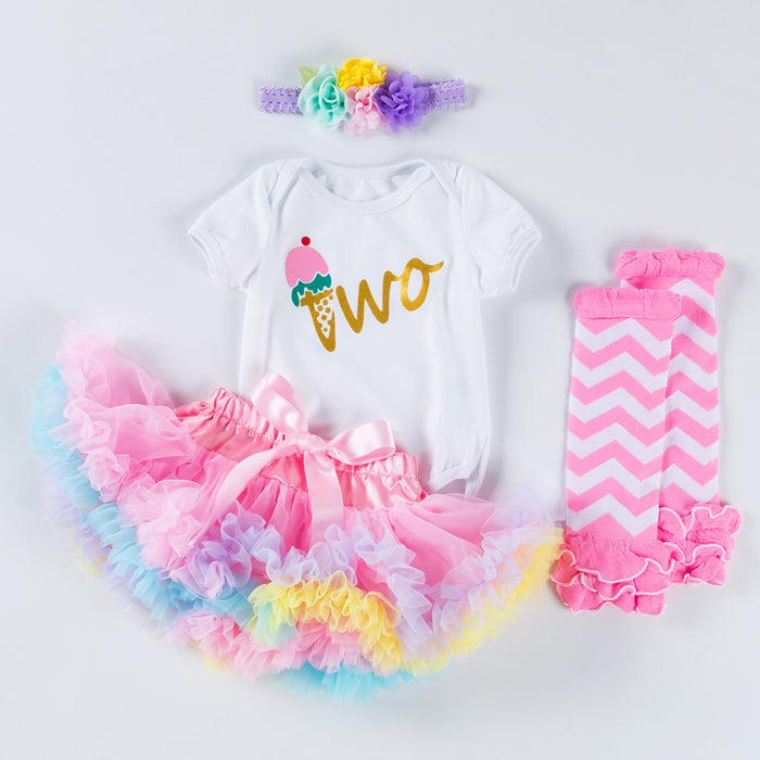 Vestido de aniversário para bebê menina macacão alfabeto