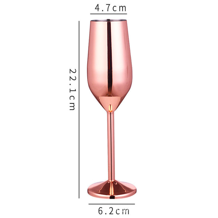 Verre à champagne et coupe à vin rouge en acier inoxydable