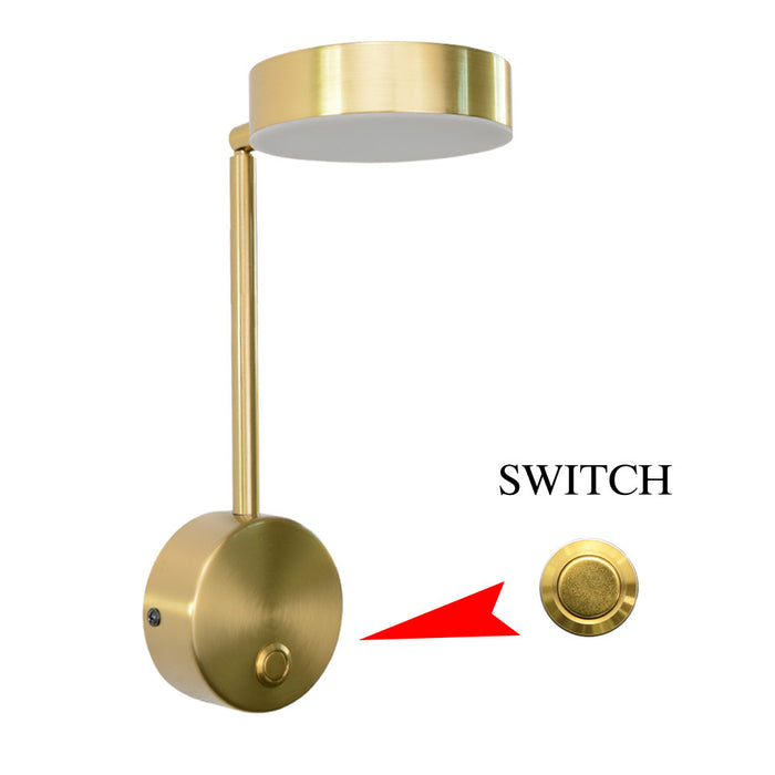 Lâmpada de cabeceira Lâmpada de parede Lâmpada rotativa com interruptor de chave Lâmpada de parede Decoração de parede de fundo