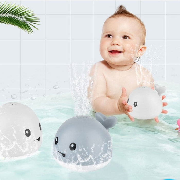 Nouveau Bébé salle de bain bain électrique Induction baleine Spray petit jouet