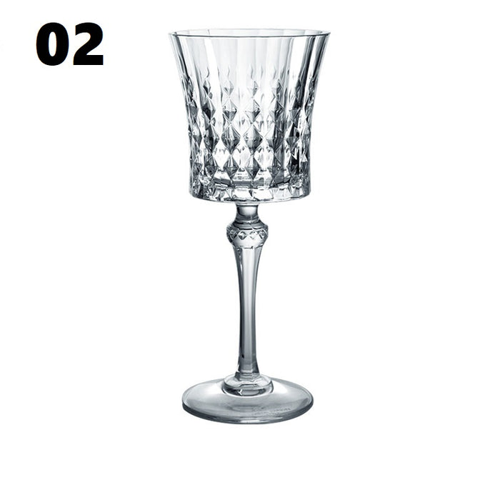 Crystal Champagne Engraved Red Goblet Wine Glass