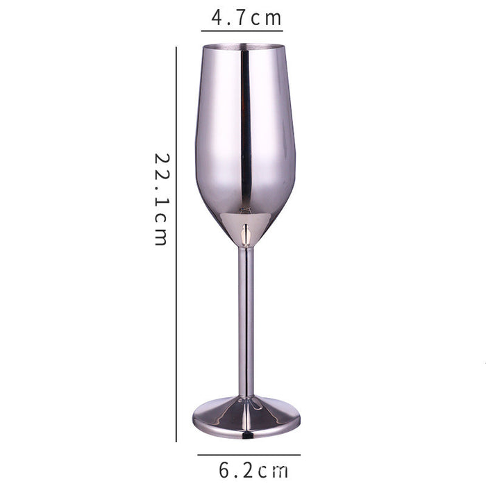 Verre à champagne et coupe à vin rouge en acier inoxydable