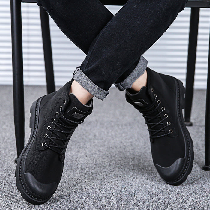 High-top short boots casual leather boots