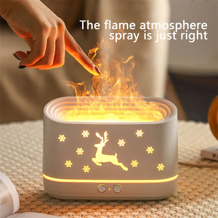 Diffuseur humidificateur à flamme d'élan, lampe d'ambiance domestique muette, décorations de noël pour la maison