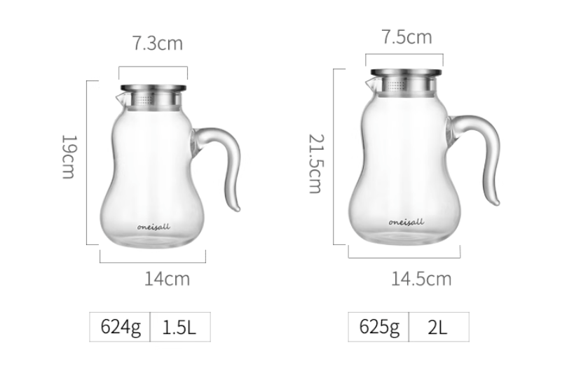 Glass Cold Water Bottle Large Capacity Teapot Refrigerator Set