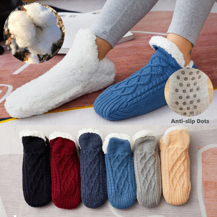 Winter Woolen Socks Women Thicken Warm Home Bedroom Socks Slippers Men Non-slip Foot Warmer Snow Socks Calcetines Mujer