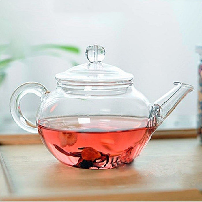 Glass heat-resistant teapot