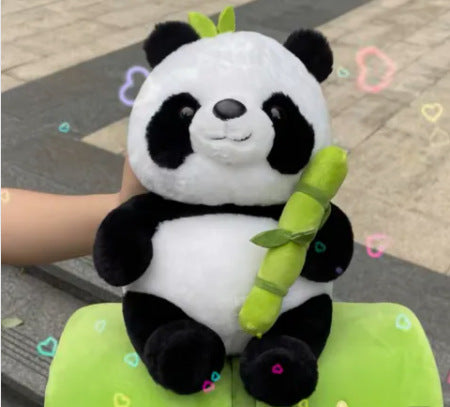 Cuscino simulato di panda con fiori in tubo di bambù