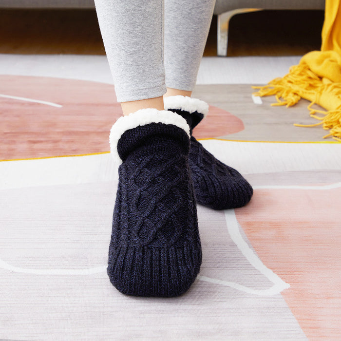 Winter Woolen Socks Women Thicken Warm Home Bedroom Socks Slippers Men Non-slip Foot Warmer Snow Socks Calcetines Mujer