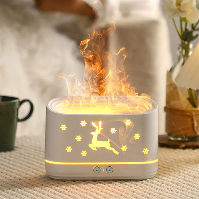 Elk Flame Umidificatore Diffusore Muto Atmosfera domestica Lampada Decorazioni natalizie per la casa