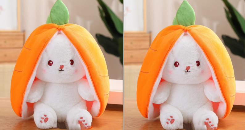 Wanghong mignon se transforme en jouet en peluche de poupée de lapin aux fraises