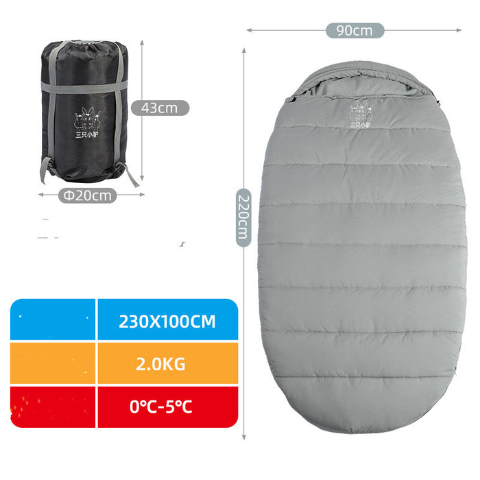 Sac de couchage adulte Camping extérieur adulte hiver épaississement Protection contre le froid élargissement unique