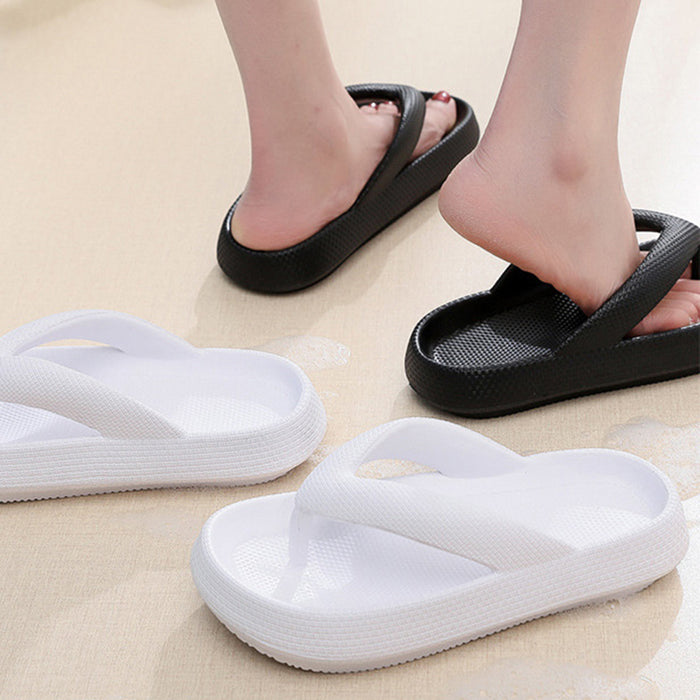 Zapatos con Clip para dedos, zapatillas antideslizantes de Eva, chanclas de suela suave, chanclas de baño con parte inferior gruesa para mujer, verano