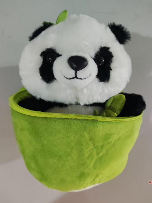 Almohada de panda de flor de tubo de bambú simulada