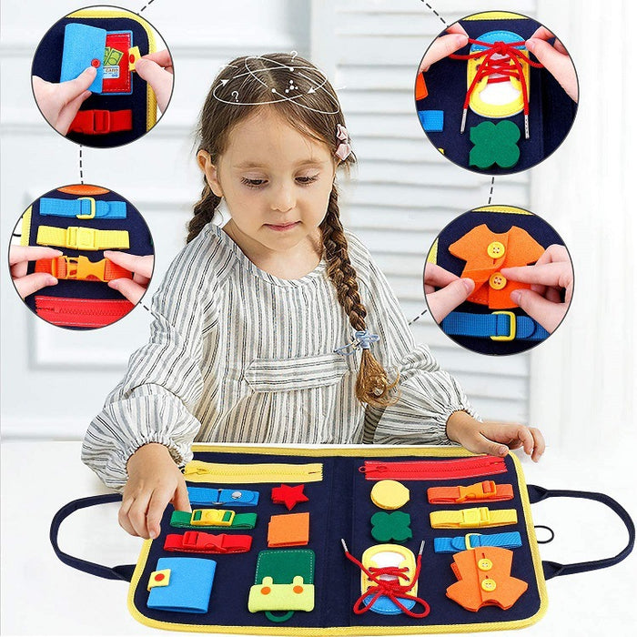 Novo livro ocupado das crianças ocupado placa vestir e abotoar aprendizagem do bebê educação precoce pré-escolar brinquedo de aprendizagem sensorial