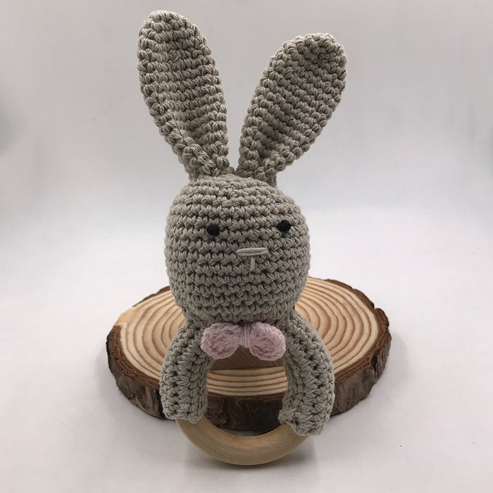 Baby Bunny Ear Teether Wooden Teether Newborn Sensory Toy Shower Gift Baby Care