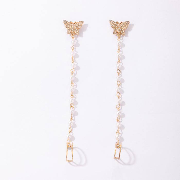 Pearl jewelry alloy earrings