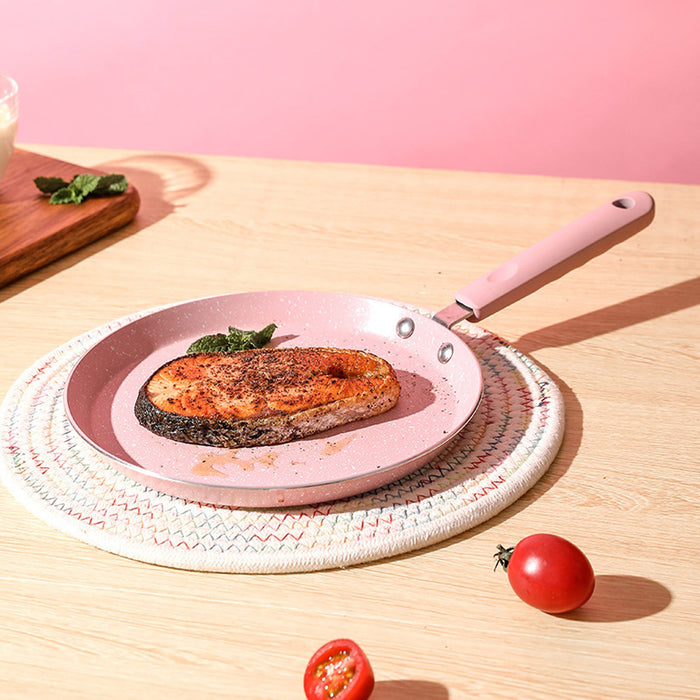Pink Non-Stick Pan Granite Stone Pan Nordic Mini Omelettes Fried Eggs